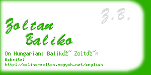 zoltan baliko business card
